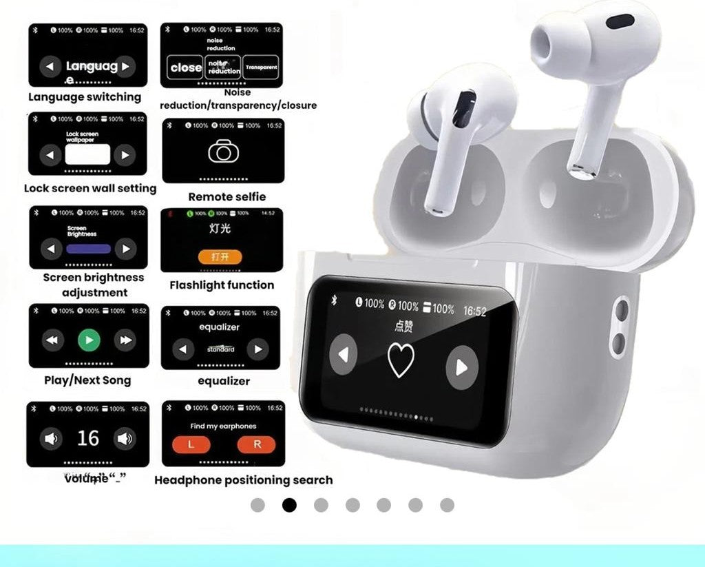 Wonderbuds - AI Translator Earbuds — Wireless Bluetooth Headphones with Touch Screen & 147 Languages